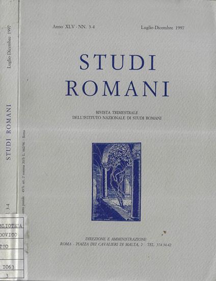 Studi romani anno 1997 n. 3-4 - copertina