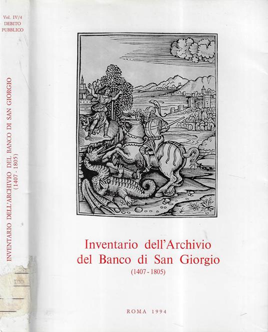 Inventario dell'Archivio del Banco di San Giorgio 1407-1805 Vol. IV - copertina