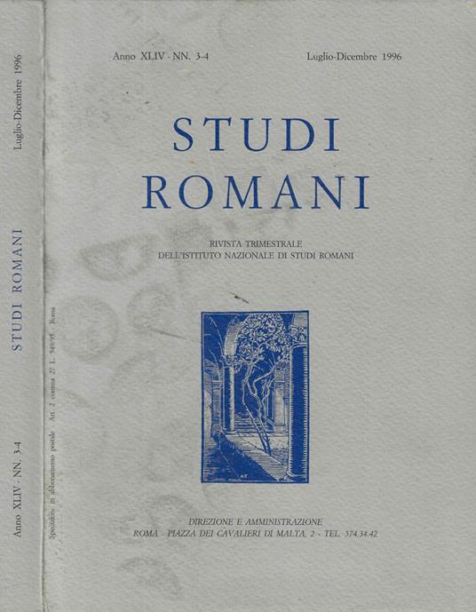 Studi romani nn. 3-4 Anno 1996 - copertina