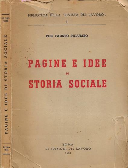 Pagine e Idee di Storia Sociale - P. Fausto Palumbo - copertina