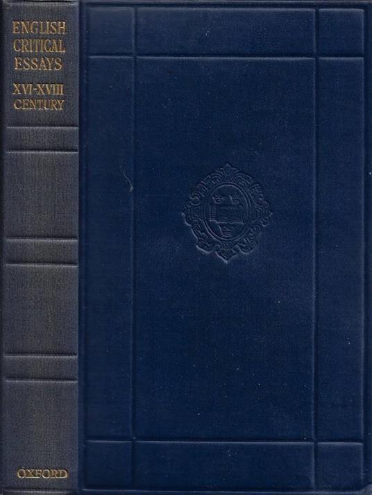 English Critical Essays (XVI-XVIII Century) - copertina