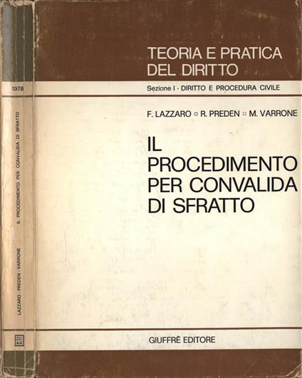 Il procedimento per convalida di sfratto - copertina