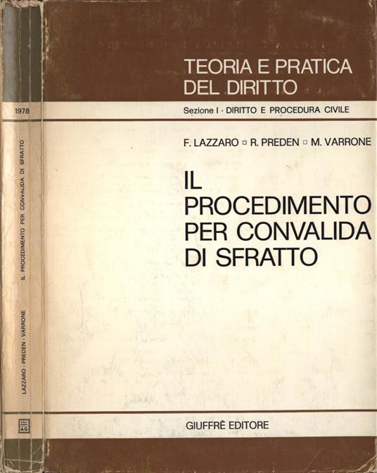 Il procedimento per convalida di sfratto - copertina