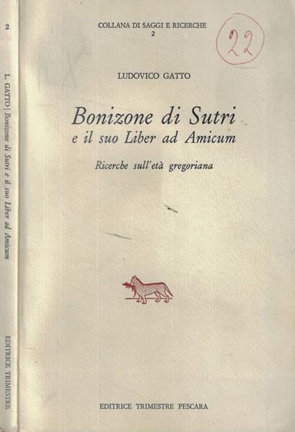 Bonizione di Sutri e il suo Liber ad Amicum - Ludovico Gatto - copertina