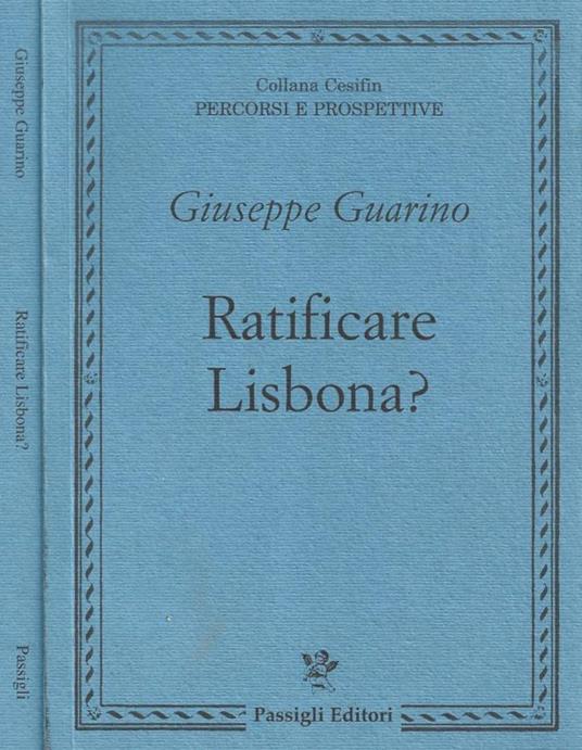 Ratificare Lisbona? - Giuseppe Guarino - copertina