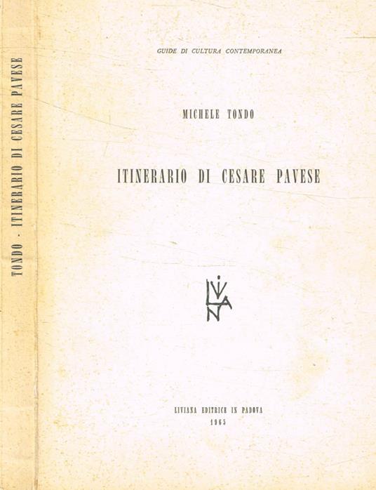 Intinerario di Cesare Pavese - Michele Tondo - copertina