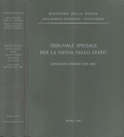 Tribunale speciale per la difesa dello Stato - copertina