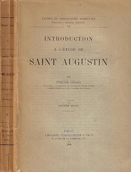 Introduction a l'etude de Saint Augustin - Étienne Gilson - copertina