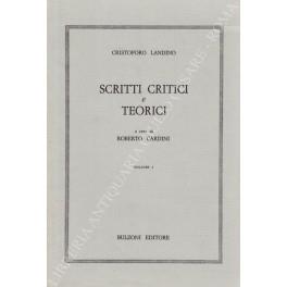 Scritti critici e teorici. A cura di Roberto Cardini - Cristoforo Landino - copertina