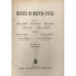 Rivista di diritto civile. Anno III - 1957 - copertina