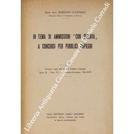 In tema di ammissioni con riserva a concorsi per pubblici impieghi - Roberto Lucifredi - copertina