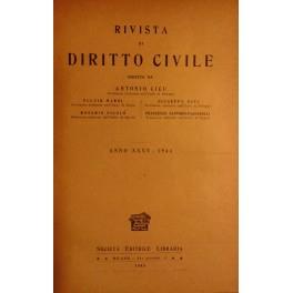 Rivista di diritto civile. Anno XXXV - 1943 - copertina