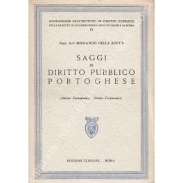 Saggi di diritto pubblico portoghese. (Diritto Ecclesiastico. Diritto Corporativo) - Fernando Della Rocca - copertina
