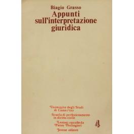 Appunti sull'interpretazione giuridica - Biagio Grasso - copertina