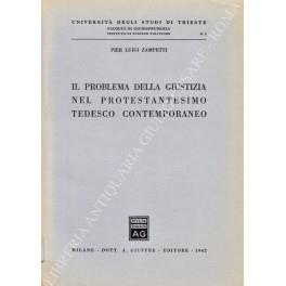 Il problema della giustizia nel protestantesimo tedesco contemporaneo - P. Luigi Zampetti - copertina