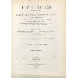 Il Foro Italiano. Fondato nell'anno 1876 da Enrico Scialoja. Anno VII. 1882 - copertina