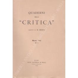 Quaderni della Critica. Diretti da B. Croce. Numeri 1-9, Marzo 1945-Novembre 1947 - Benedetto Croce - copertina