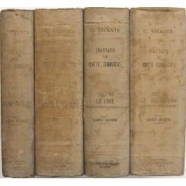 Trattato di diritto commerciale. Vol. I - I commercianti. Vol. II - Le società commerciali. Vol. III - Le cose (Merci e titoli di credito la cambiale). Vol. IV - Le obbligazioni. (Contratti e prescrizione) - Cesare Vivante - copertina