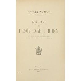 Saggi di filosofia sociale e giuridica. Editi a cura del Prof. Giovanni Marabelli con una lettera del Senatore Prof. Carlo Cantoni - Giovanni C. Cailò - copertina