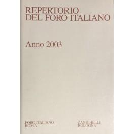 Repertorio Generale Annuale del Foro Italiano. Annata 2003 - copertina