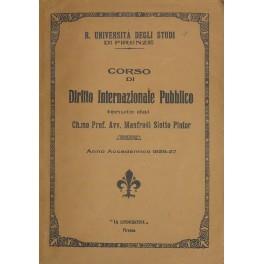 Corso di diritto internazionale pubblico.. Anno accademico 1926-27 - copertina