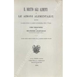 Il diritto agli alimenti e le azioni alimentarie secondo il codice civile e il codice di procedura civile d'Italia. Studio teorico-pratico - copertina