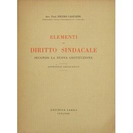 Elementi di diritto sindacale secondo la nuova Costituzione. Appendice legislativa - Pietro Gasparri - copertina