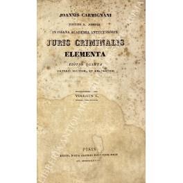 Juris criminalis elementa - Giovanni Carmignani - copertina