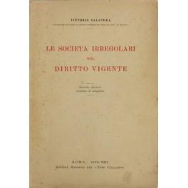 Le società irregolari nel diritto vigente - Vittorio Salandra - copertina