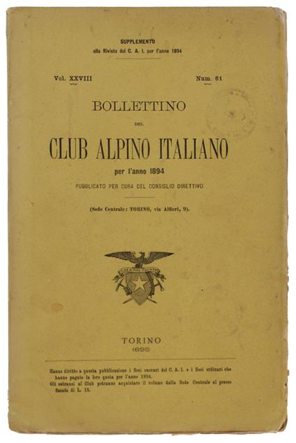 Bollettino Del Club Alpino Italiano - copertina