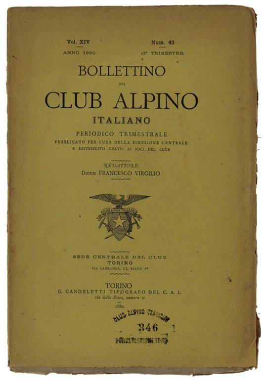 Bollettino Del Club Alpino Italiano - copertina