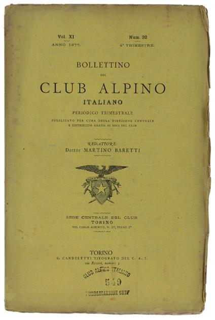 Bollettino Del Club Alpino Italiano - copertina