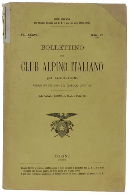 Bollettino Del Club Alpino Italiano - copertina