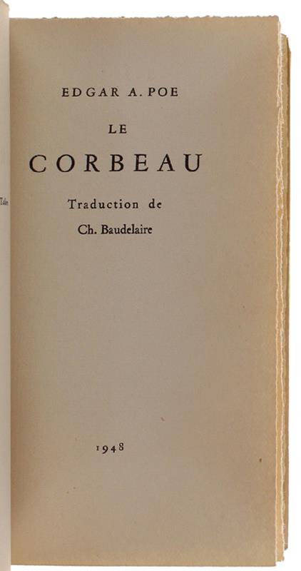 Le Corbeau. Traduction De Ch. Baudelaire - Edgar Allan Poe - copertina