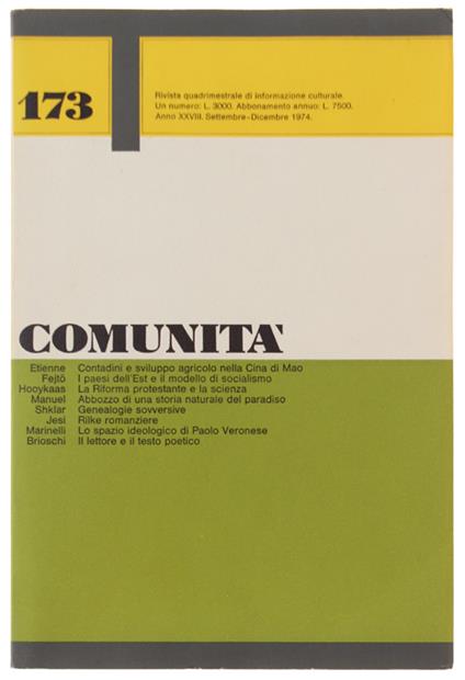 Comunità - copertina