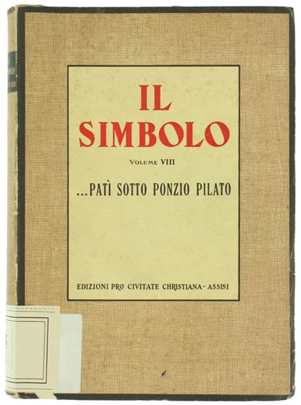 ... Patì Sotto Ponzio Pilato (Il Simbolo - copertina