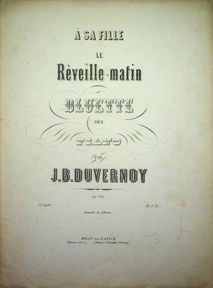 A sa fille: le Reveille-matin: bluette pour Piano - copertina