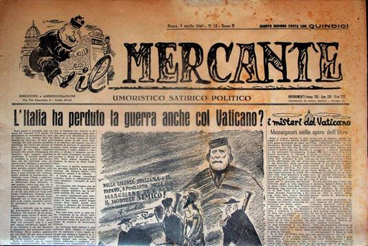 Il mercante: umoristico - satirico - politico: ANNO II - Numero 14 (3 aprile 1947) - copertina