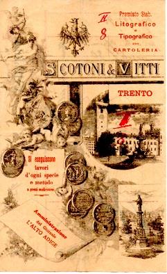 Stabilimento tipografico con cartoleria Scotoni e Vitti: Trento - copertina