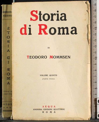 Storia di Roma volume quinto (parte prima) - Theodor Mommsen - copertina