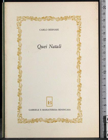 Quei Natali - Carlo Bernari - copertina