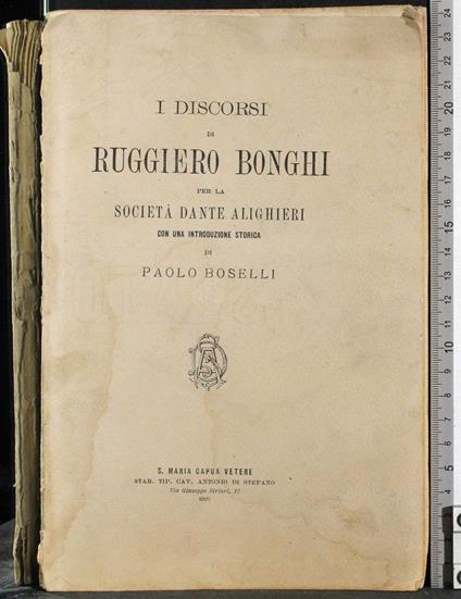 I discorsi di Ruggiero Bonghi - Paolo Boselli - copertina