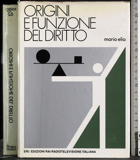 Origini e funzione del diritto - Mario Elia - copertina