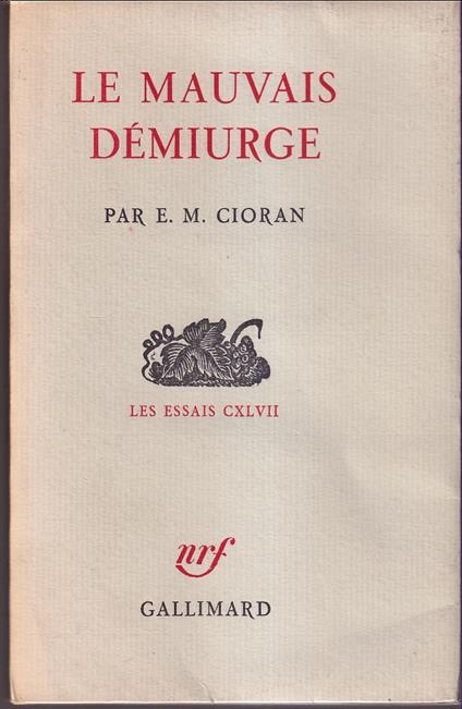 Le mauvais demiurge - Emil M. Cioran - copertina