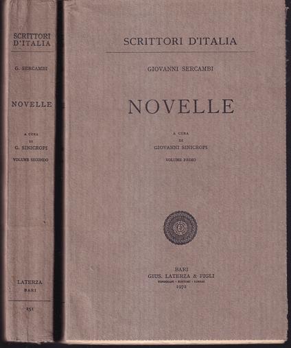 Novelle A cura di Giovanni Sinicropi Volume primo - Volume secondo - Giovanni Sercambi - copertina