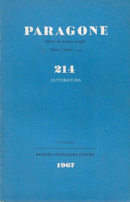 Paragone 214 - copertina