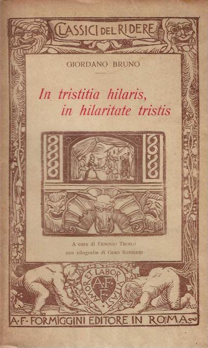 In tristitia Hilaris, in hilaritate tristis - Bruno Giordano - copertina