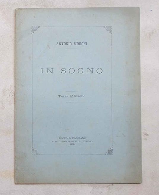 In sogno - Antonio Moroni - copertina