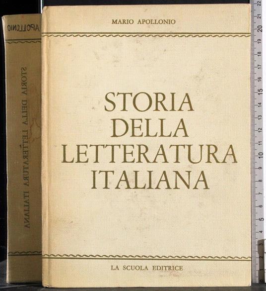 Storia della letteratura Italiana - Mario Apollonio - copertina