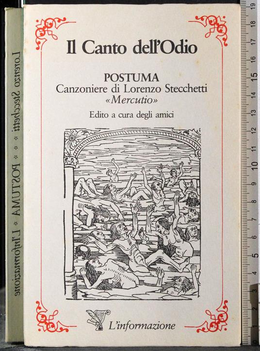 Il Canto dell'Odio - Lorenzo Stecchetti - copertina